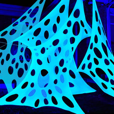 1000Sqft Halloween Spider Web Decoration Outdoor, Glow-In-The-Dark Giant Spiderw