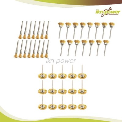 45x Wire Brush Wheel Cup Pen Brush Mix Set For Dremel Rotary Tool Die Grinder US