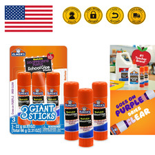 Disappearing Purple School Glue Sticks 3 Count (Pack of 1) Large Stick