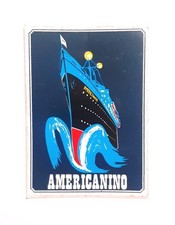 VECCHIO ADESIVO /Old sticker JEANS AMERICANINO NAVE indian paninaro (cm 7 x 10)