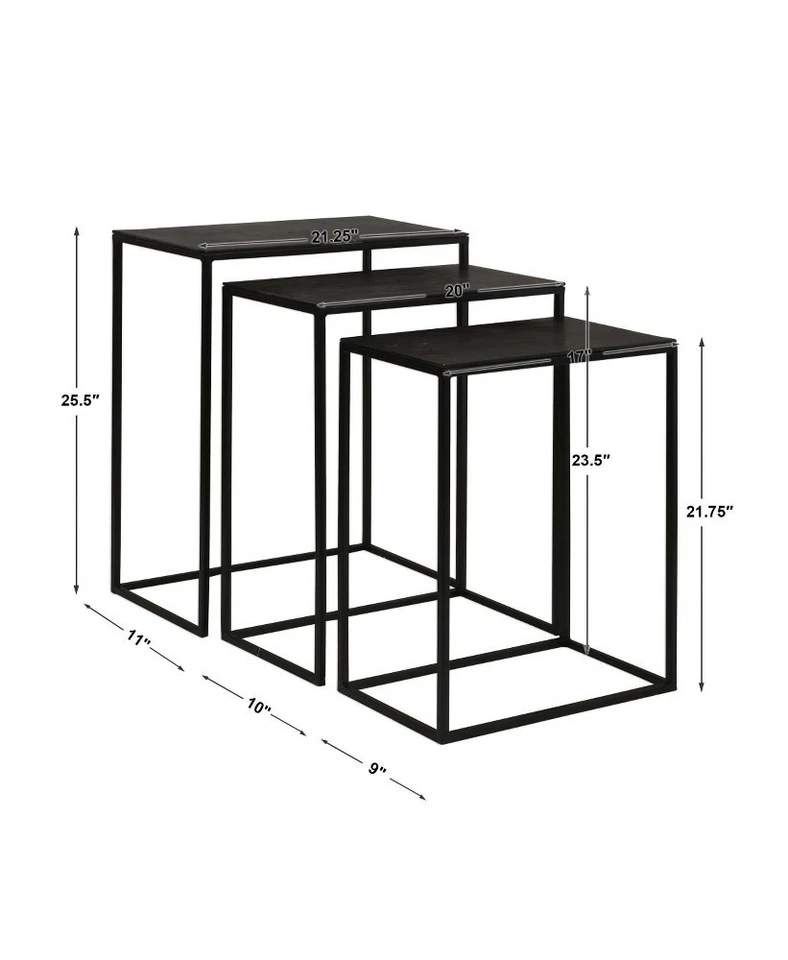 Coreene - 25.5 Inch Nesting Table (Set of 3) Accent Furniture Uttermost 25040 - Image 4 of 4