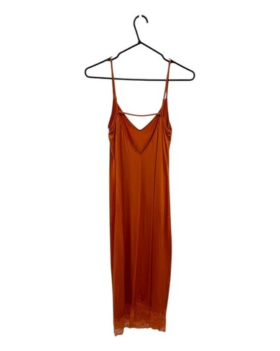 Like New Hanro Women's Orange Midi Dress and Robe Set, Size S - Picture 4 of 6