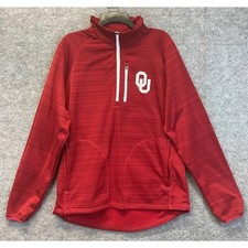 Oklahoma Sooners Pullover Mens Large Red 1/4 Zip Jacket G-III Carl Banks Sports