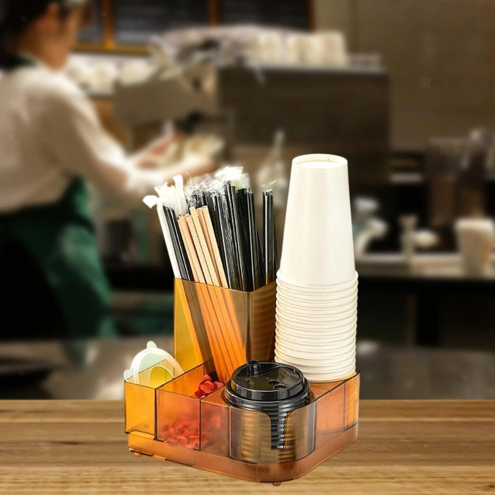 Coffee Bar Condiment Rack Coffee Bar Accessories Convenient Use Versatile with