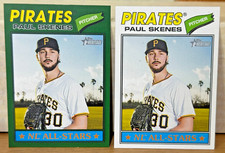 2026 TOPPS HERITAGE SP PAUL SKENES ALL STARS GREEN BORDER SP #33 AND BASE CARD