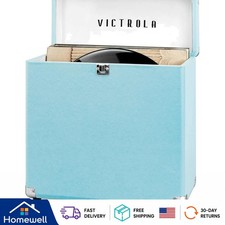 Secure Vinyl Record Case in Turquoise Holds 30 LPs with Heavy Duty Protection