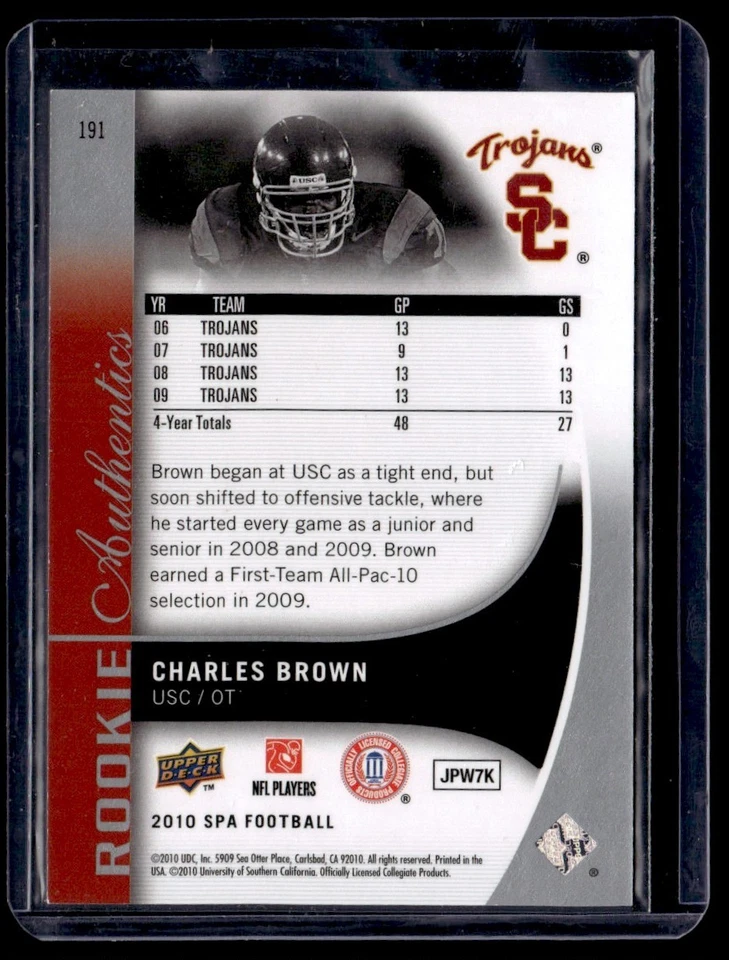 2010 SP Authentic Rookie Charles Brown 441/999 #191 - Image 2 of 2