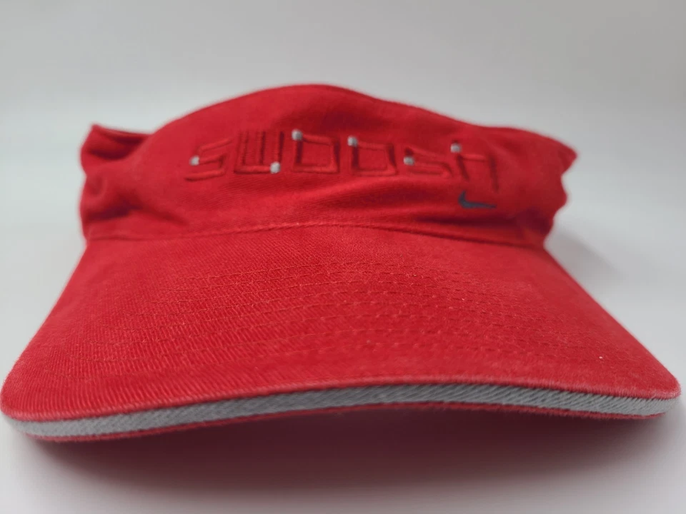 De colección Nike Swoosh Air Sol Golf Visera Ajustable Sombrero Gorra Algodón Hombres Mujeres Rojo Foto 2 de 4