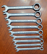 Craftsman 9 Pc Metric Combination Ignition Wrench Set 42928 Usa Vtg Tools Sears