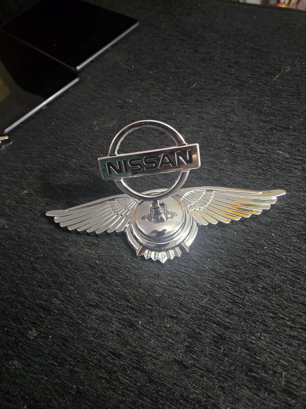 Chrome Wing Hood Ornament Emblem Compatible with NISSAN