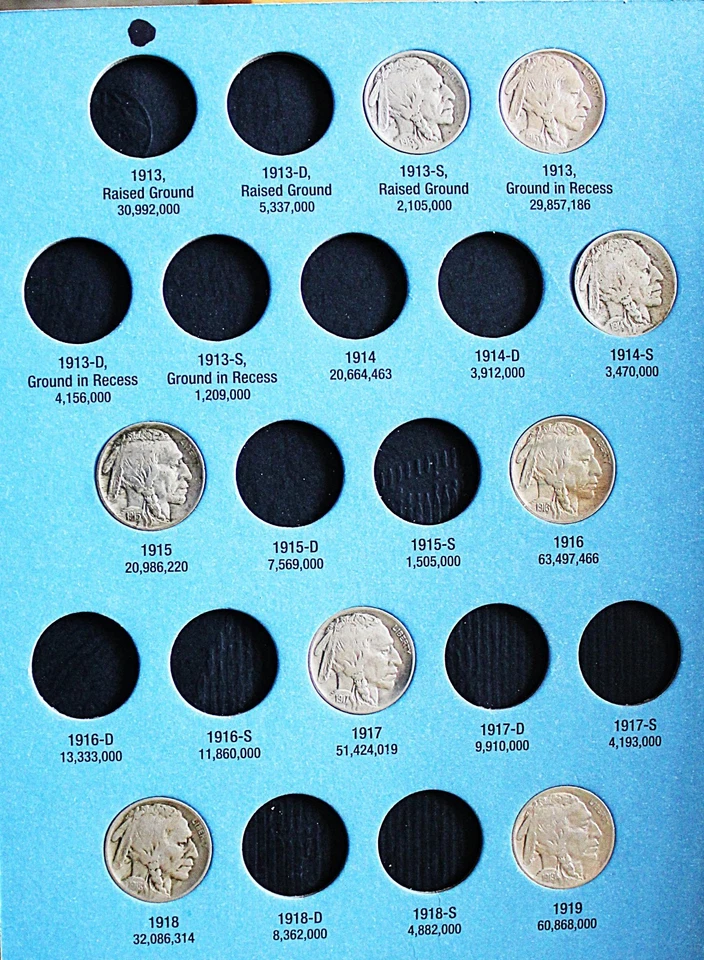 1913-1938 PARTIAL SET QUALITY INDIAN HEAD/BUFFALO NICKELS 43 COINS NO JUNK - Image 2 of 4
