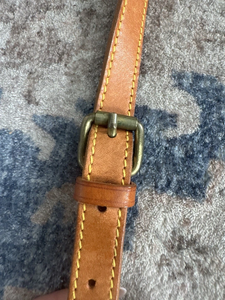 Polo Ralph Lauren Vintage Leather Crossbody Satchel Bag Tan Brown Buckle Flap - Image 4 of 4