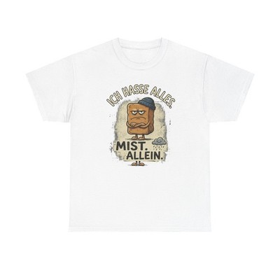 German Television Bernd Das Brot Cartoon Shirt, ''Ich Hasse Alles,'' ''Mist Allein''