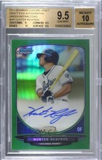 2013 Bowman Draft Green Refractor 1/75 Hunter Renfroe BGS 9.5 GEM MINT Auto 0ks
