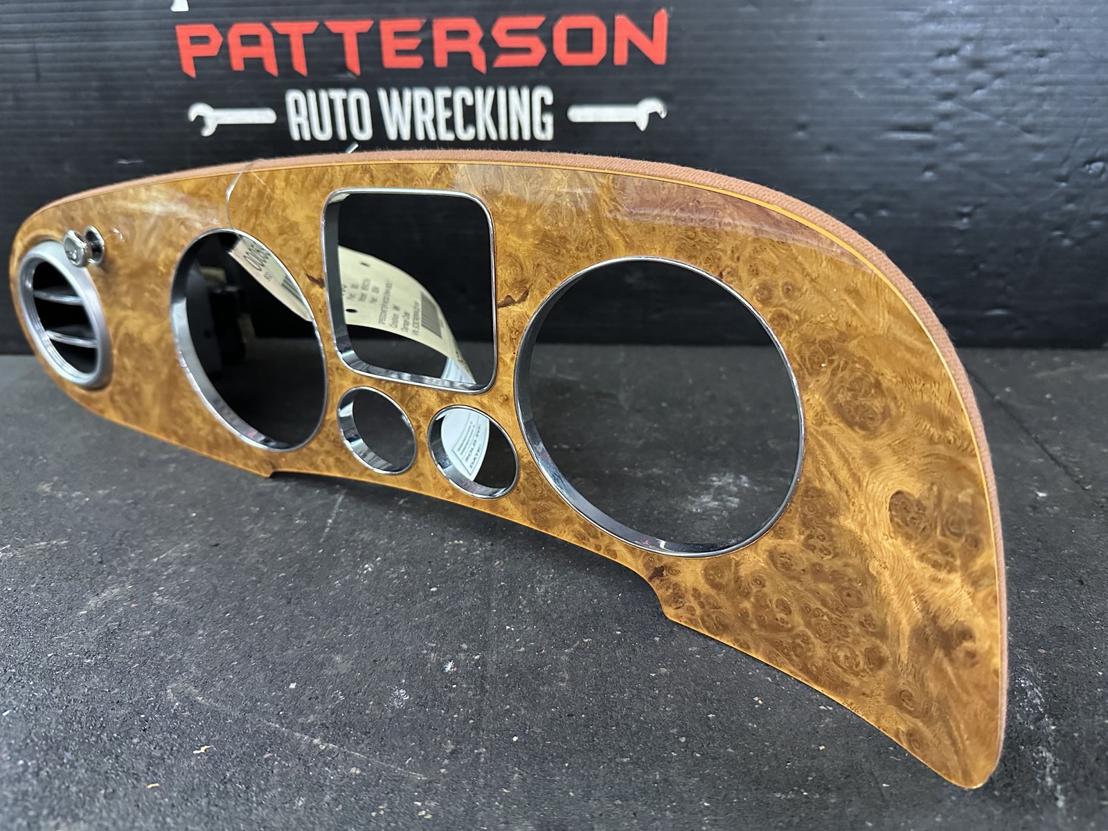 03-12 BENTLEY CONTINENTAL SPEEDOMETER WOOD GRAIN BEZEL TRIM ID 3W0857059