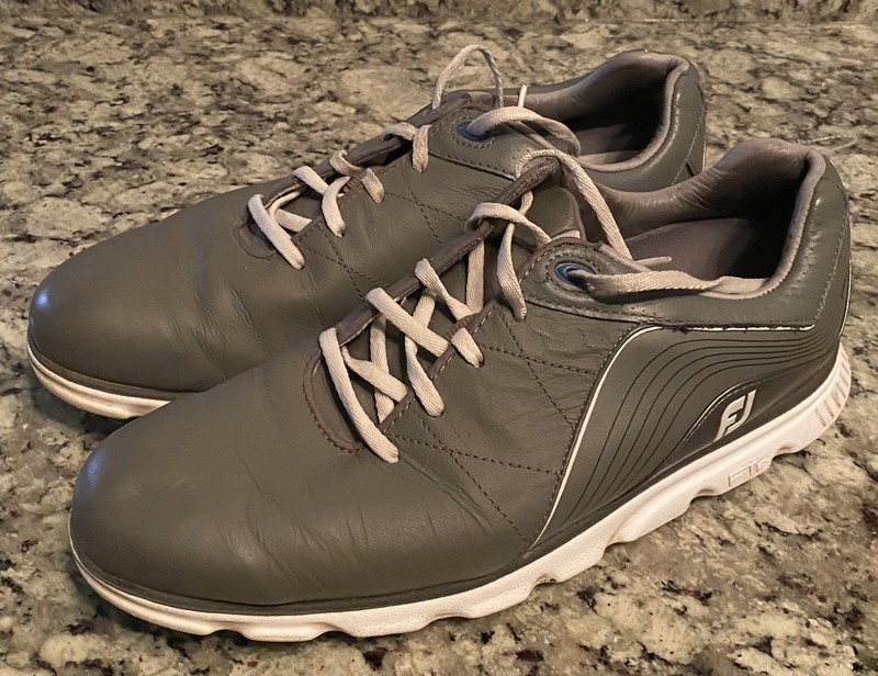 FootJoy Pro/SL Leather Golf Shoes sz 10 Wide, 53270 Gray/White