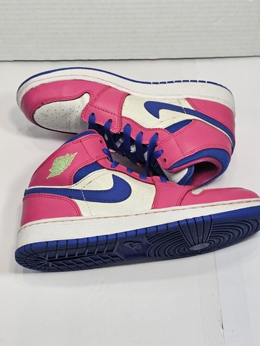 Autentic Nike Air Jordan 1 Mid Pink Retro Youth Size 6 Y Shoes Sneakers - Picture 6 of 12