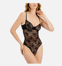Bodysuit Lingerie Sheer Lace Cup Black Size Medium INC 49 - NWT