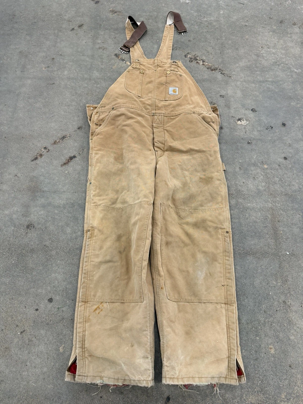 Vintage Carhartt Overalls 100 Year Anniversary 1989 40x30 BQ186 Brown Insulated