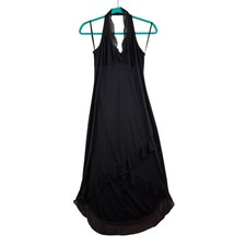 Vtg IZ Byer Babydoll Halter Midi Dress Size Small Elegant Feminine Lace Trim Y2K