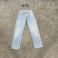 Levi 501 Vintage 80s USA Selvedge Redline actual 26x26 Light Blue Distressed