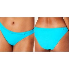 Andie Swimwear The Riviera Belted Bikini Bottom Coastal Blue Size Small NWT 52