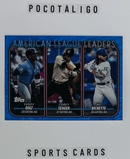 2024 Topps AL Batting Leaders Diaz, Seager, Bichette Blue Holo Foil /999