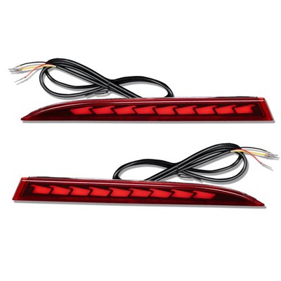 For 2013-2015 Honda Accord LED Rear Bumper Reflector Sequential Tail Light Red