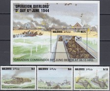 Maldives Set & S/S 50th Ann Operation Overlord D-Day WWII 1994 MNH-14,75 Euro