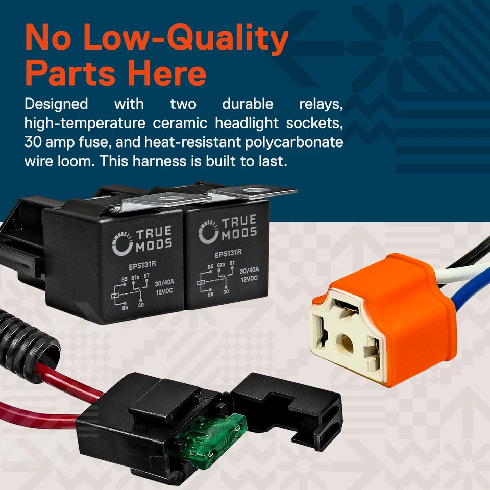 H4 9003 Headlight Relay Wire Conversion Harness Kit for Toyota H6054 Headlamp - Image 4 of 4