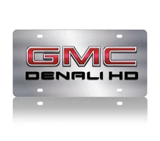 GMC Denali HD 3D Emblem Mirrored Chrome Stainless License Plate Official License