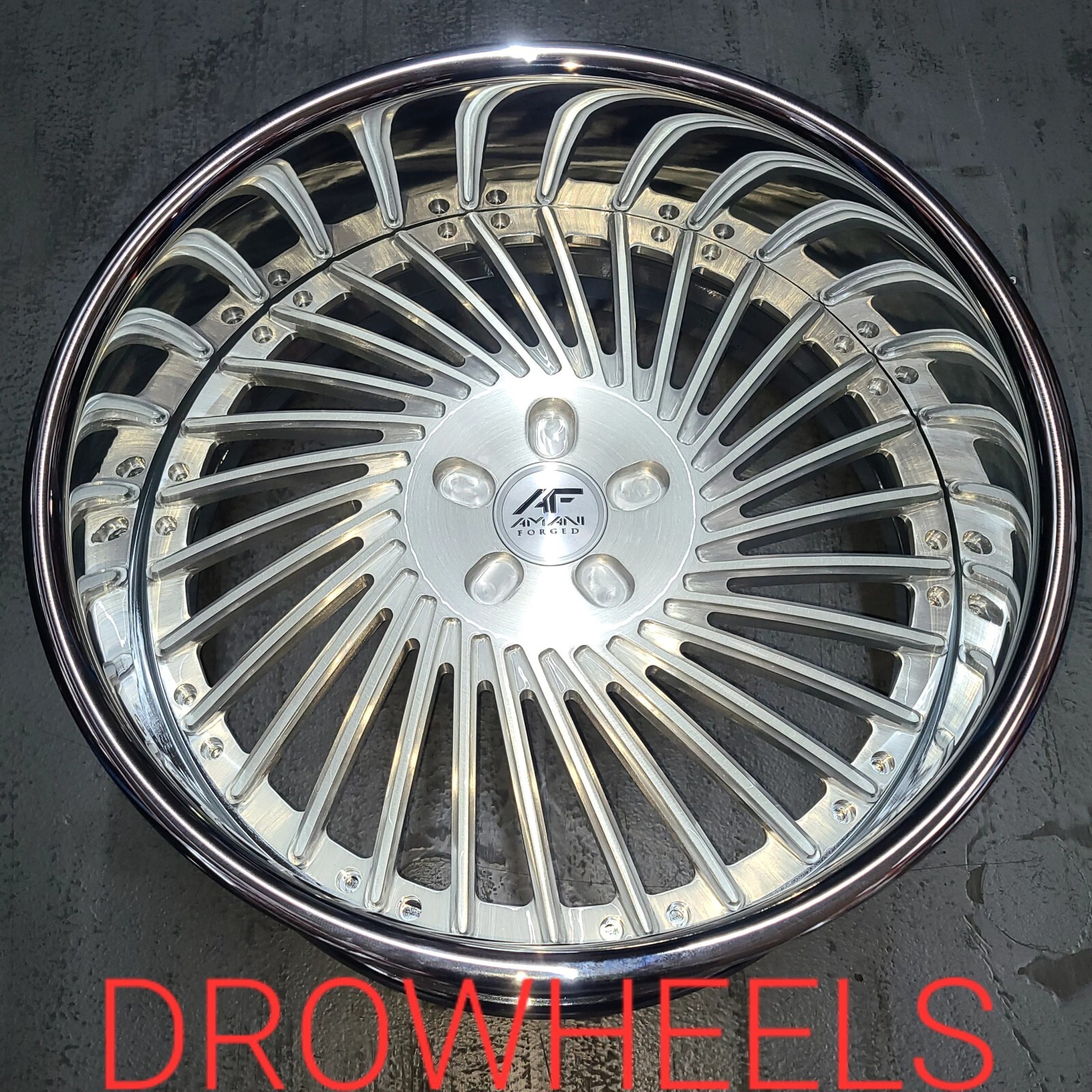 22" AMANI FORGED STAGGERED WHEELS ANY 5 LUG BRUSHED BENZ BENTLEY AUDI CUTLASS 