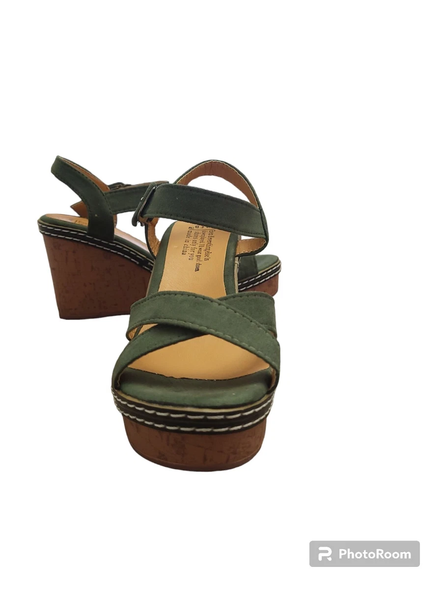 Sandalias altas casuales para Mujer verano 2023 color verde