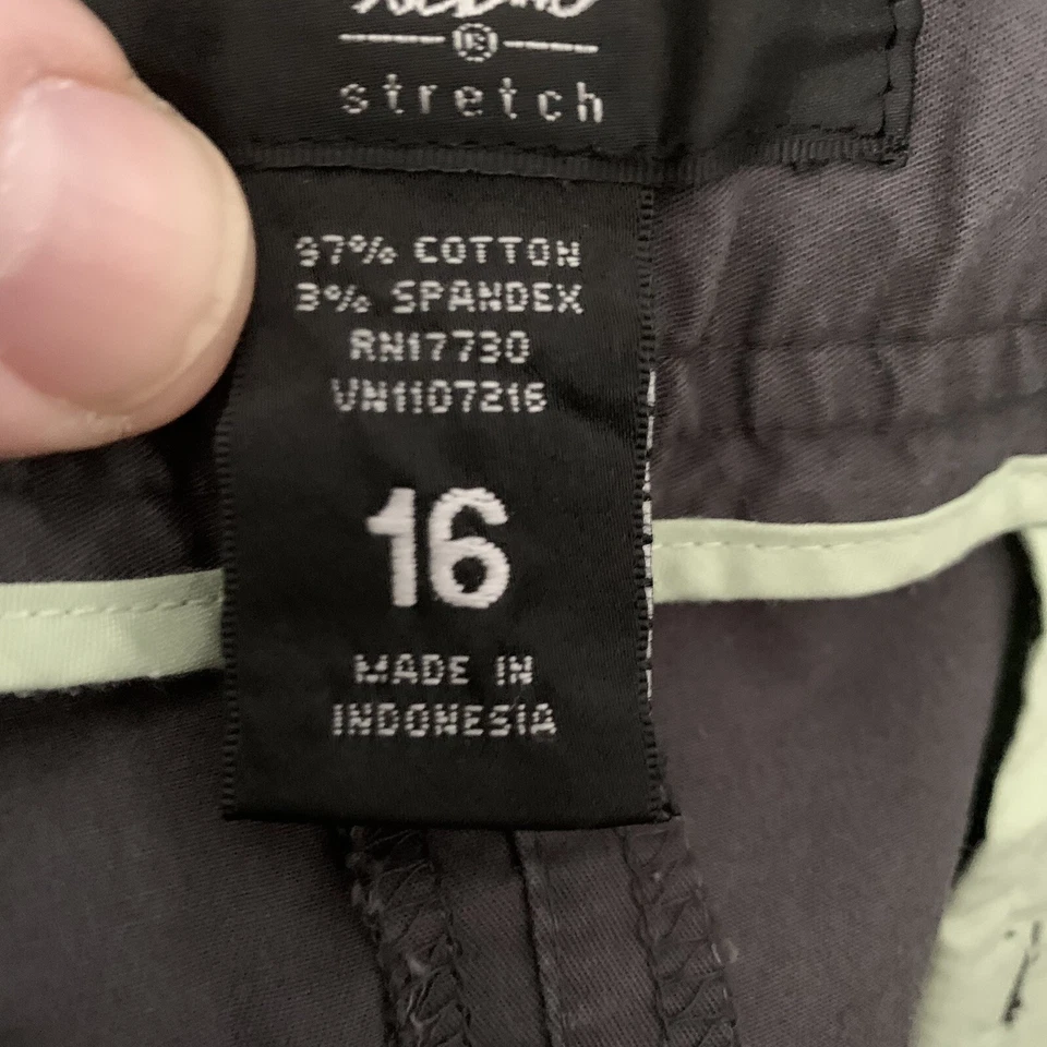 Bermudas chinas Mossimo Shorts para mujer talla 16 gris algodón elástico con puños Foto 4 de 4