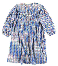 Lanz Of Salzburg Cotton White Blue Red Heart Floral Long Sleeve Nightgown S-M