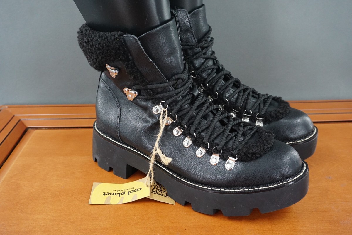 Cool Planet Steve Madden Womens 9.5 Black Combat Winter  display picture 2