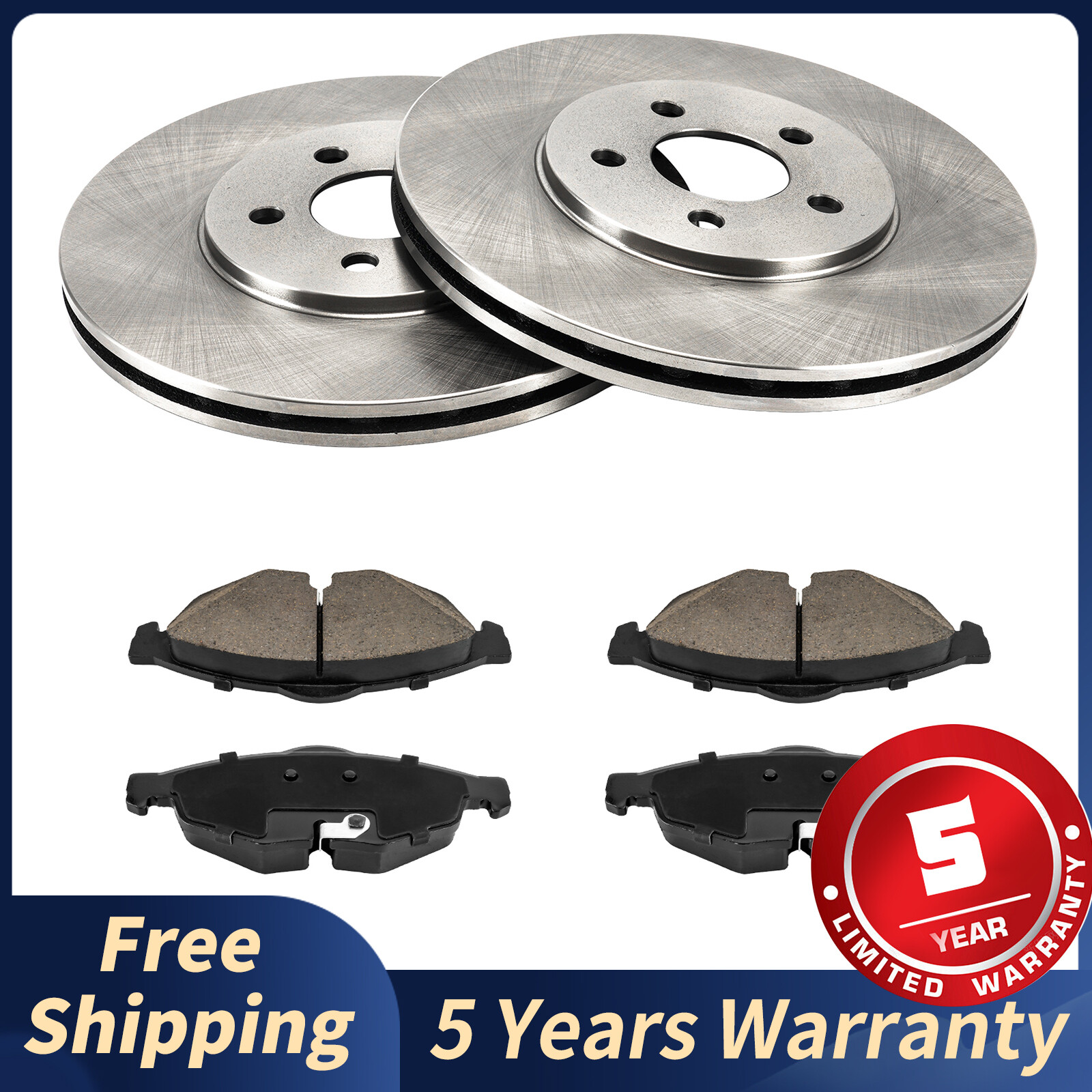 For Chrysler Sebring Dodge Stratus 2001-2006 Front Disc Rotors Ceramic Brake Pad