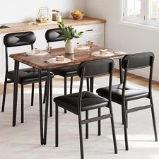 Dining Table Set for 4, Kitchen Table Chairs Set of 4 with 4 Upholstered Chairs