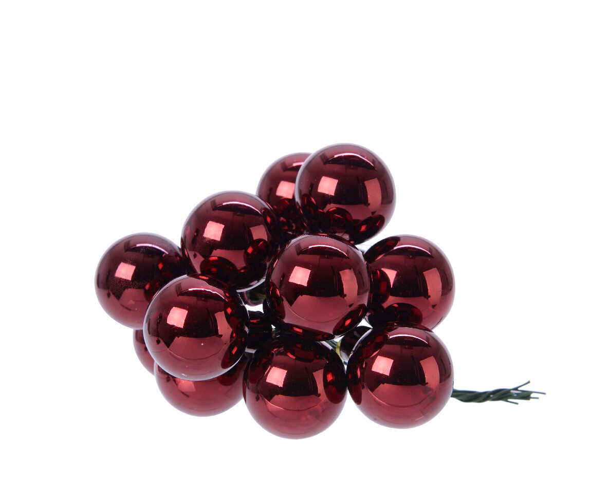 16 Christbaumkugeln Glas 8cm Bordeaux - Weihnachtsdekoration In Ochsenblut