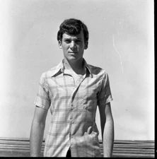 Vintage Negative B&W Med Format 1970's Yearbook Photo Teen Boy Dark Hair #317