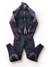 NEW - EVO Elite 3mm Women Full Length Wetsuit Size 7/8 Black Pink Trim