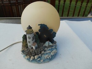  Vintage Light House with Moon Lighted Lamp