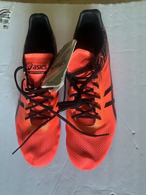 Asics Mens Cosmoracer MD Size 11 Flash Coral/ Black with Cleats NWT G603Y