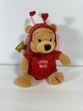 Vtg Disney Winnie The Pooh Mini Bean Bag Plush Firefly Love Bug Pooh Valentine