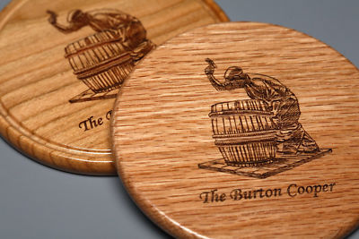 Burton-on-Trent Holz Bierdeckel Burton Cooper Eiche Kirsche Echt Ale Geschenk Pub