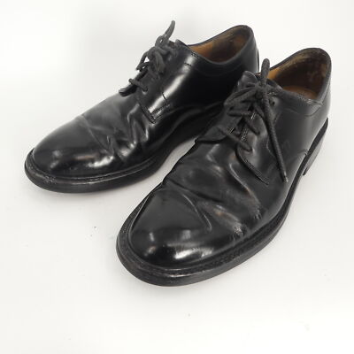 Tod's Black Polished Leather Derby Shoes Made in Italy Men's 8