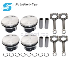 Pistons & Rings & Connecting Rod Kit For Buick Chevrolet GMC Saturn 2.4L