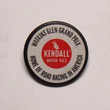 Vintage 1960s Watkins Glen Grand Prix Pinback - Kendall Motor Oils