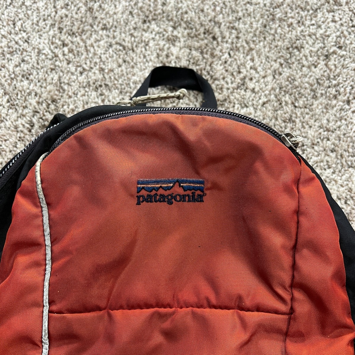 VTG Y2K Patagonia Backpack Day Pack Black Orange Outdoor