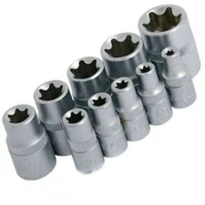 Neilsen Female Torx Sockets  Set TX/Star  3/8 & 1/4 Drive E Type Car Head 